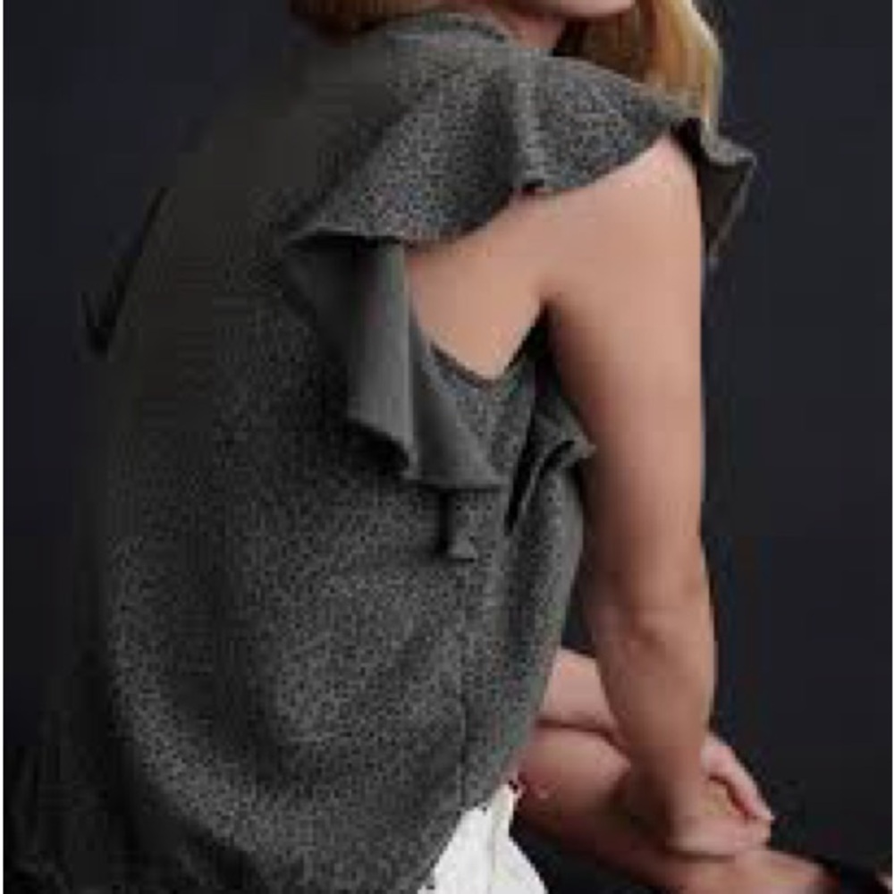 Anthropologie T.la. Sweatshirt Ruffle Tank Small